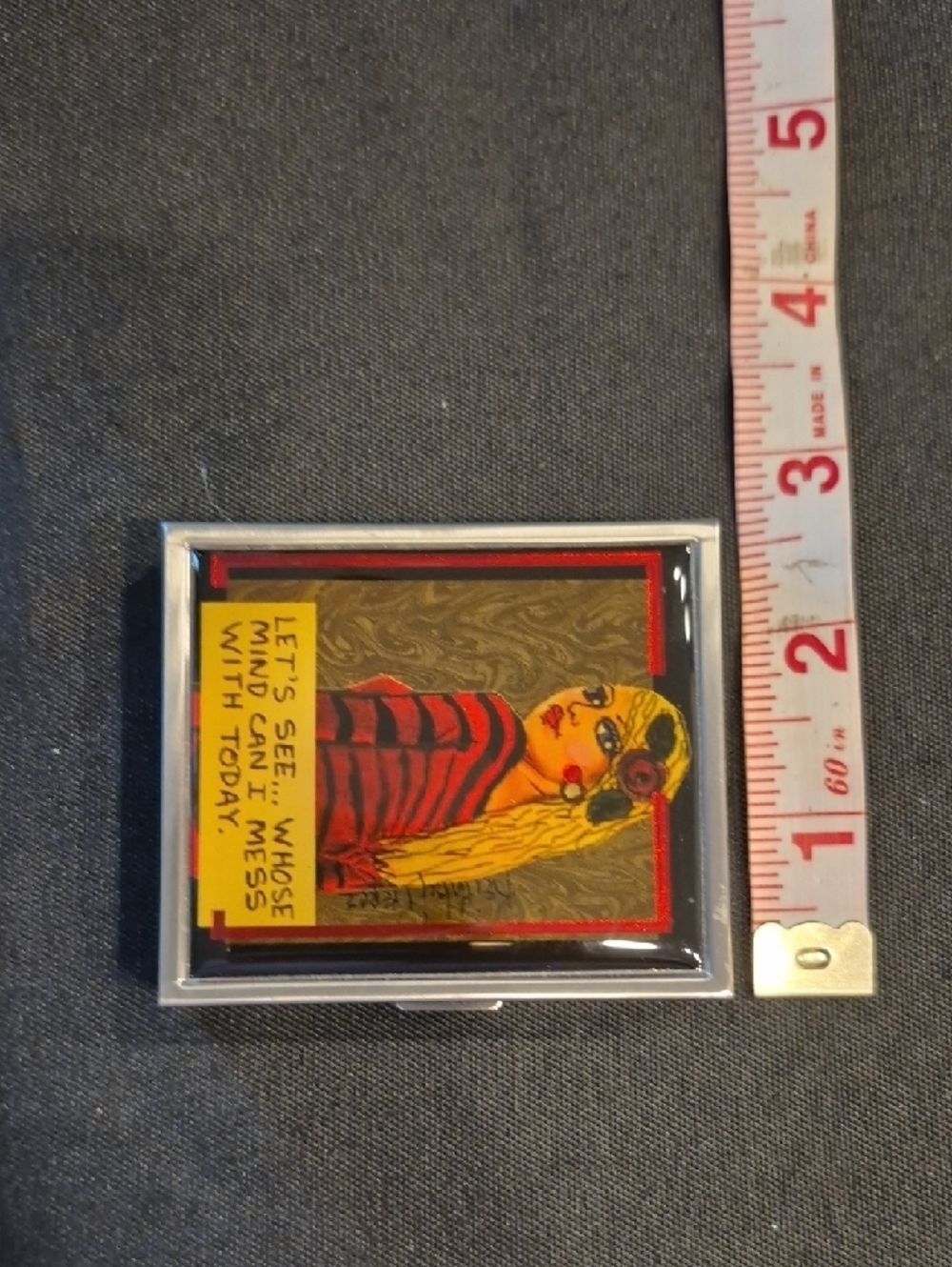 Bad Girl Art Collection Silver Pill Box From Lucky Street Pop Art - Picture 6 of 6